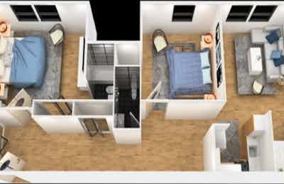 2 Bed 2 Bath - Floor Plan