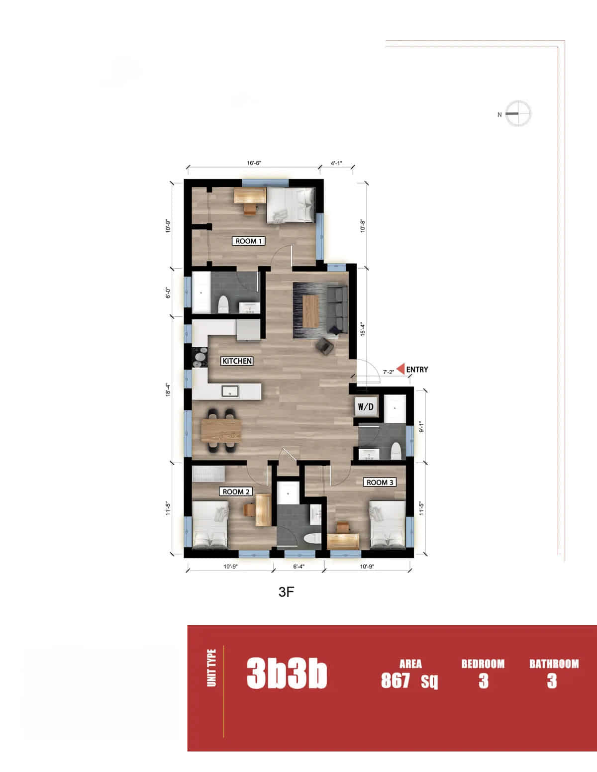 Innova (1152 S Ardmore Ave), Los Angeles - Los Angeles, California, United States - 3 Beds 3 Baths - Floor Plan