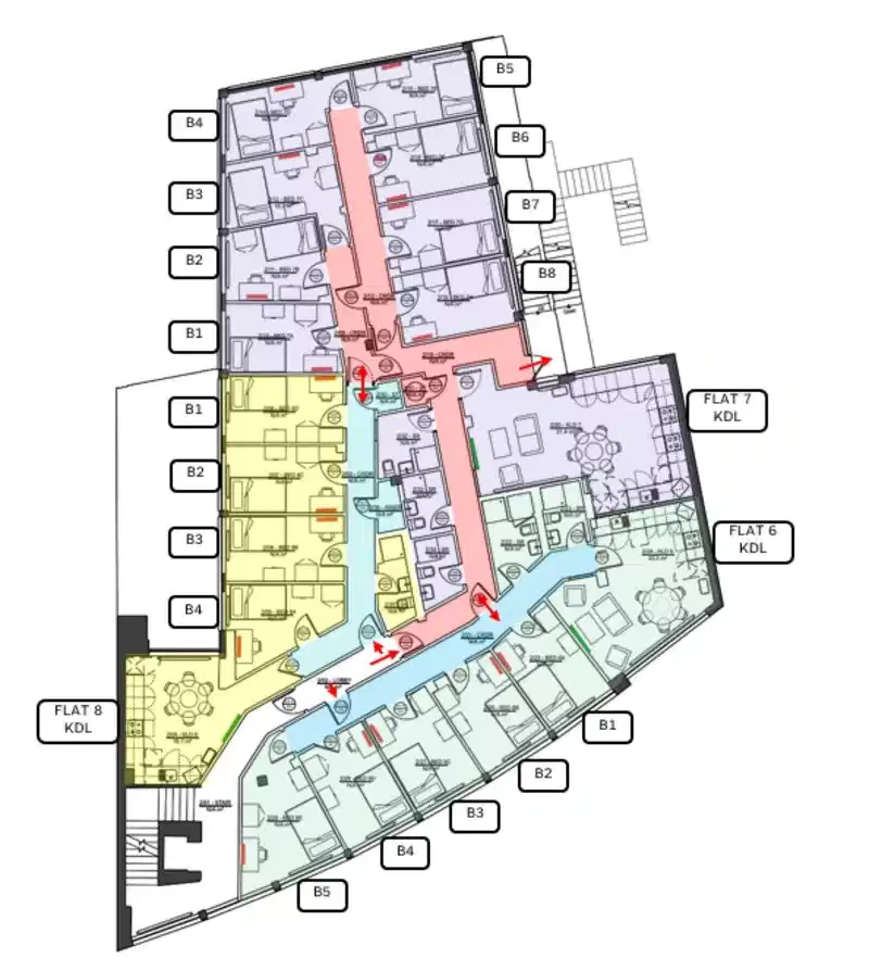 Room in a 4 Bedroom Apartment, TW1X, London TW1 4AD (Flat 8) - London, England, United Kingdom - Floor Plan