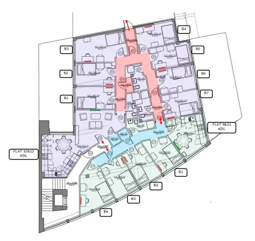 Room in a 4 Bedroom Apartment, TW1X, London TW1 4AD (Flat 11) - London, England, United Kingdom - Floor Plan