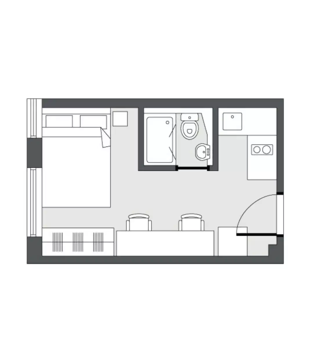 The Moor, Sheffield - Sheffield, England, United Kingdom - Deluxe Plus King Studio - Floor Plan