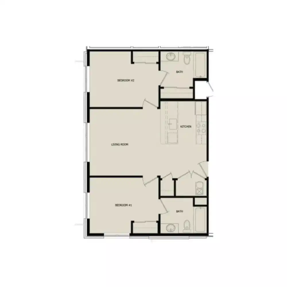 Crimson Corner, Bloomington - Bloomington, Indiana, United States - 2 Bed 2 Bath | B2 – CR - Floor Plan