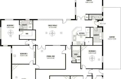 6 Bedroom 3 Bathroom Apartment - Floor Plan