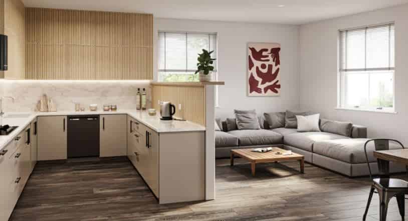 Room in a 6 Bedroom Apartment, Flat 8, Isca Lofts, Exeter EX4 6AL - Exeter, England, United Kingdom - Bedroom 2  - Kitchen