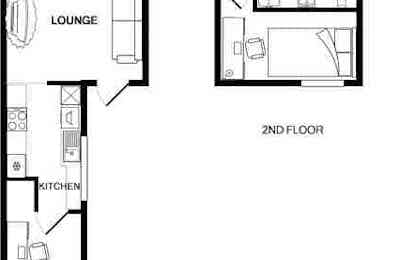 4 Bedroom 1 Bathroom Apartment - Floor Plan